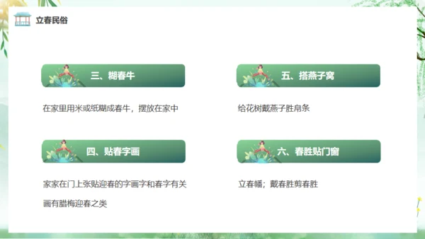 立春春风杨柳通用PPT模板