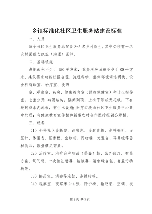 乡镇标准化社区卫生服务站建设标准.docx