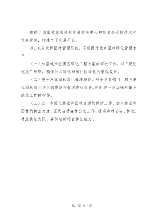 县林业和园林管理局工作报告.docx