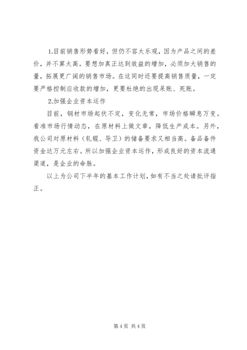 某某公司下半年工作计划 (3).docx