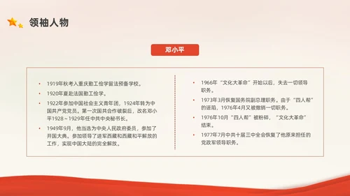 红色中国风党史人物党课PPT课件
