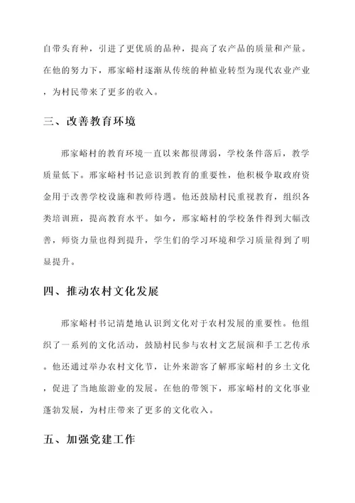 邢家峪村书记的先进事迹