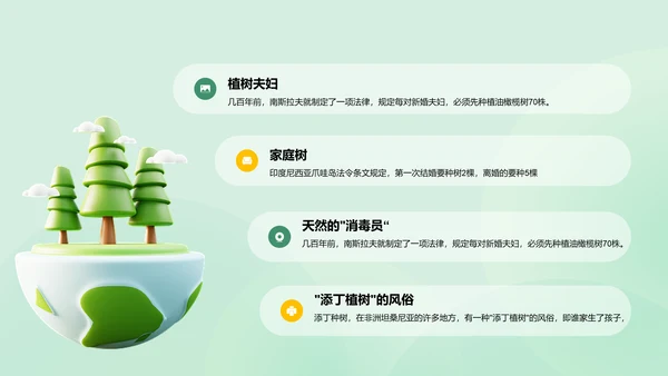 绿色3D立体植树节活动创造美好明天培训课件PPT