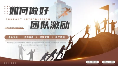 棕色大气商务励志如何做好团队激励企业管理工作总结PPT模板