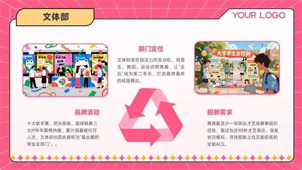 红黄色潮流风学生会招新宣讲会PPT模板