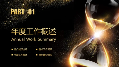 承前启后沙漏轻奢质感通用PPT