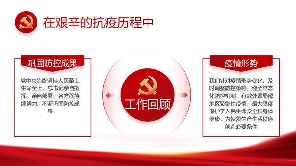 红色大气党支部年终工作汇报PPT党课