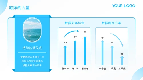 蓝色简约风PPT模板_世界海洋日科普活动PPT模板