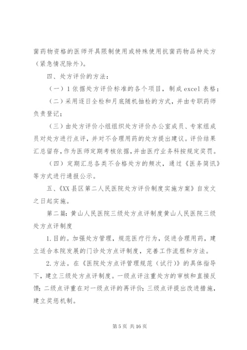 阳第二人民医院处方点评制度实施方案.docx