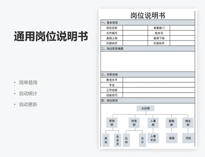 通用岗位说明书