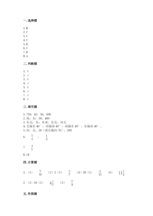 人教版六年级上册数学期中考试试卷（实用）.docx