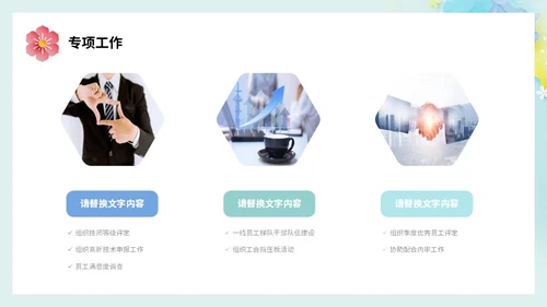 小清新剪纸花卉人力资源工作总结工作汇报PPT人力资源工作汇报