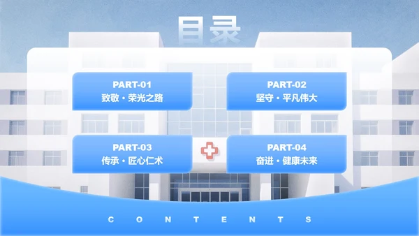 蓝色商务风中国医师节主题汇报PPT模板