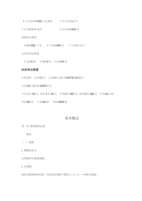2023年小升初数学知识点归纳重点归纳.docx