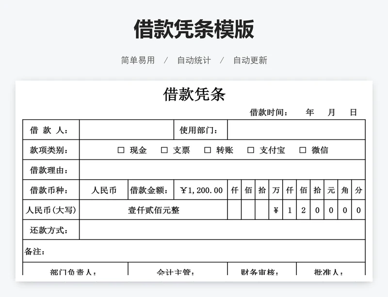 借款凭条模版