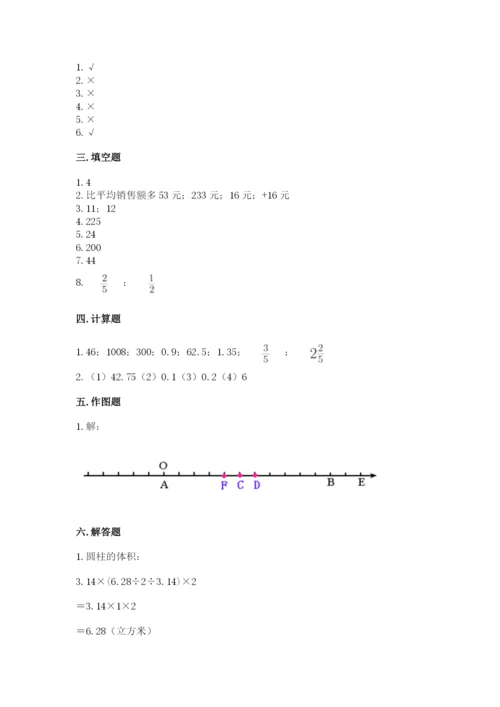 当涂县六年级下册数学期末测试卷及参考答案一套.docx