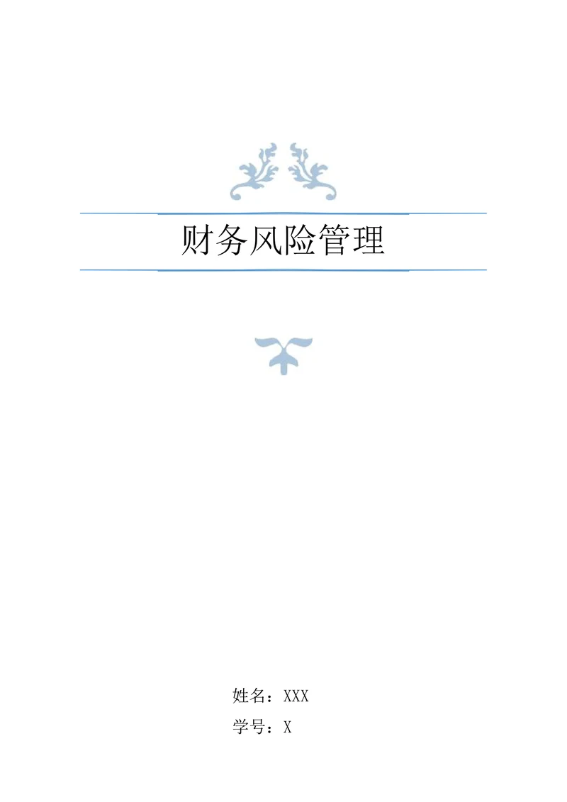 财务风险管理