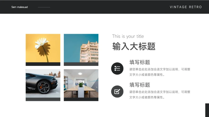 黑色极简主义黑白企业市场计划书PPT模板
