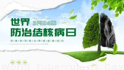 绿色简约世界防治结核病日你我共同努力终结结核流行PPT课件