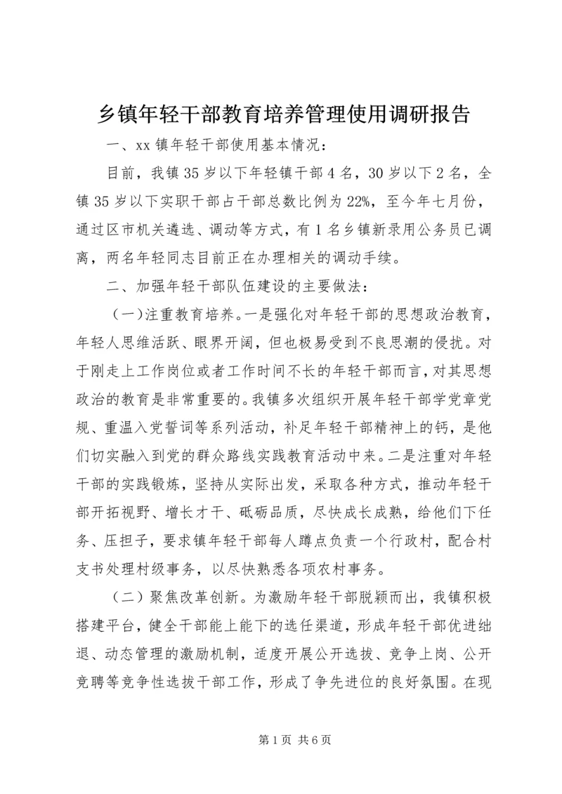 乡镇年轻干部教育培养管理使用调研报告.docx