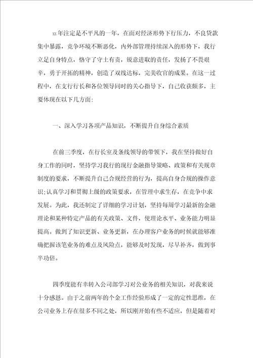 银行客户经理个人总结3篇1