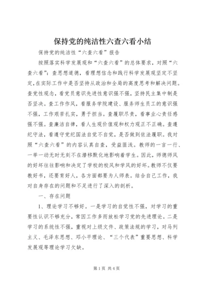 保持党的纯洁性六查六看小结.docx