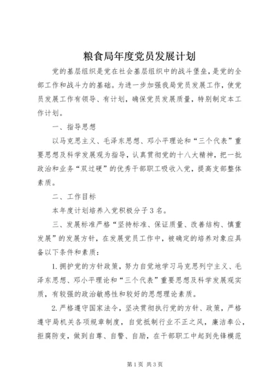 粮食局年度党员发展计划.docx