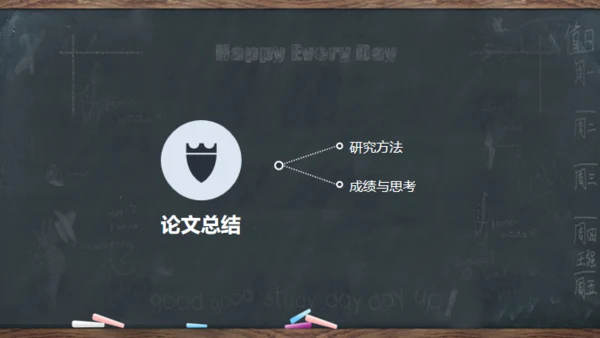 黑板风严谨实用毕业答辩通用PPT模板