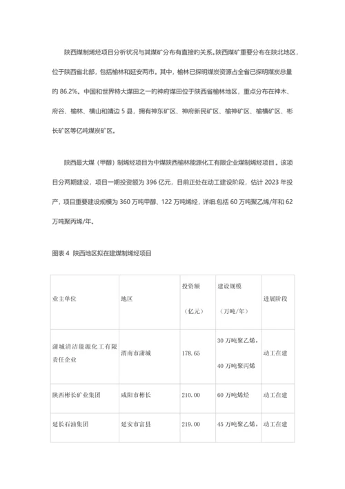 西北地区煤制烯烃项目投资建设情况.docx