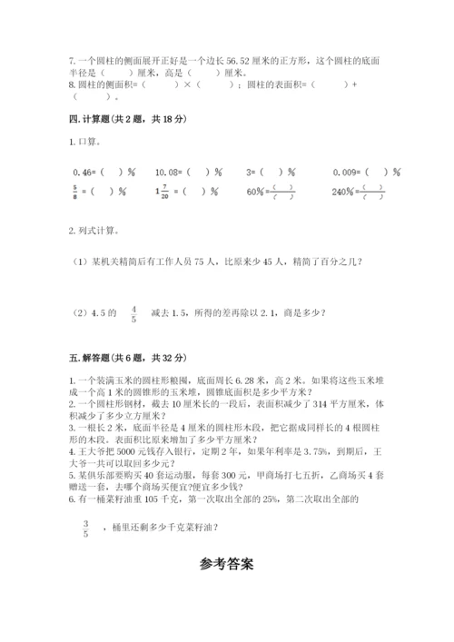 北京版六年级下册数学期中测试卷（精选题）.docx