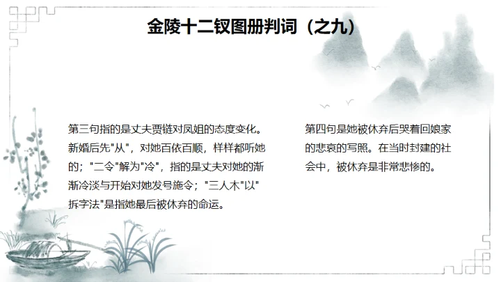 红楼梦金陵十二钗判词赏析通用PPT模板