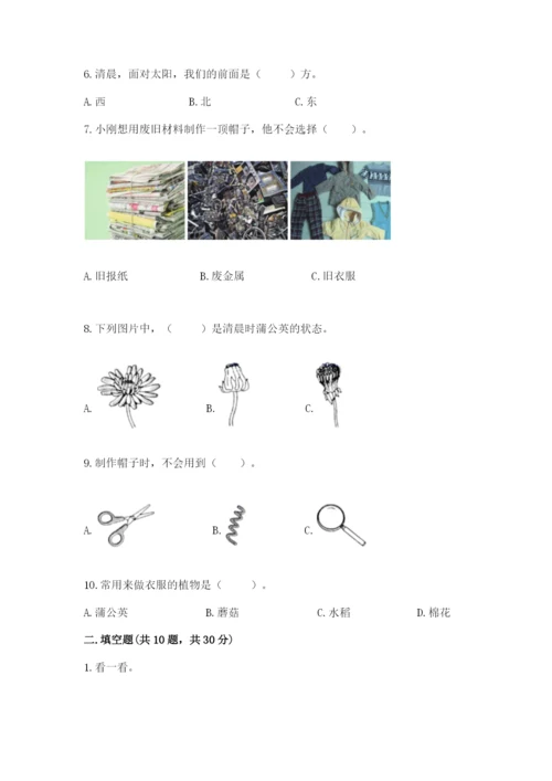 教科版科学二年级上册期末测试卷精品及答案.docx