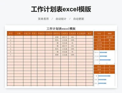工作计划表excel模版