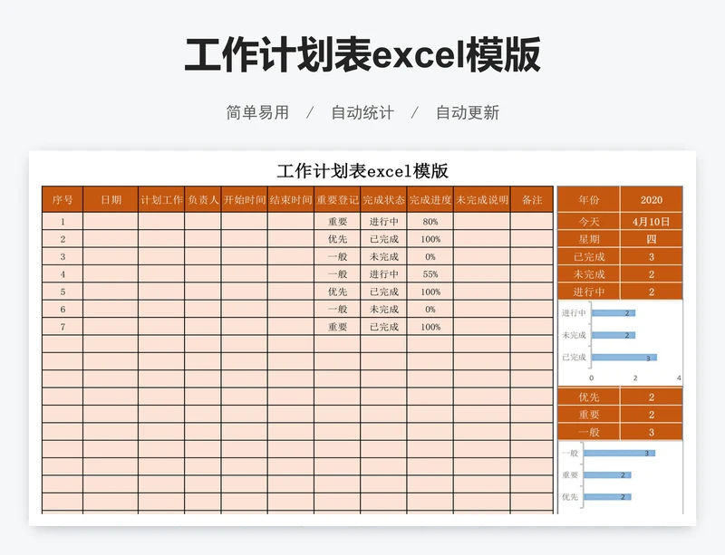 工作计划表excel模版