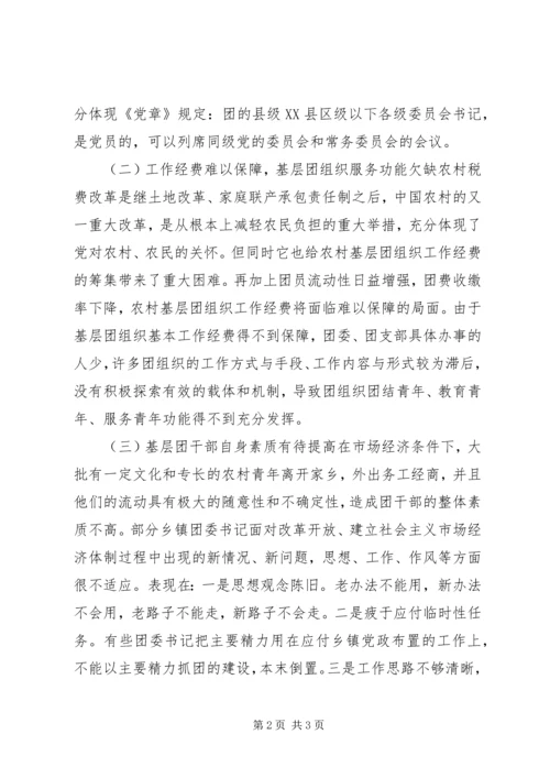 关于农村基层团组织建设的思考.docx