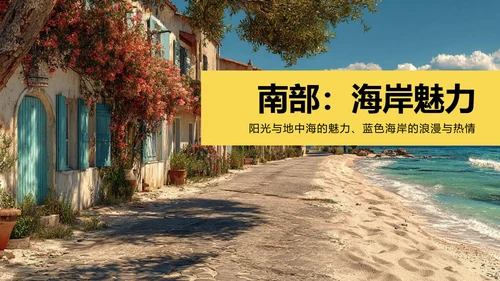 黄色简约法国旅游介绍PPT模板