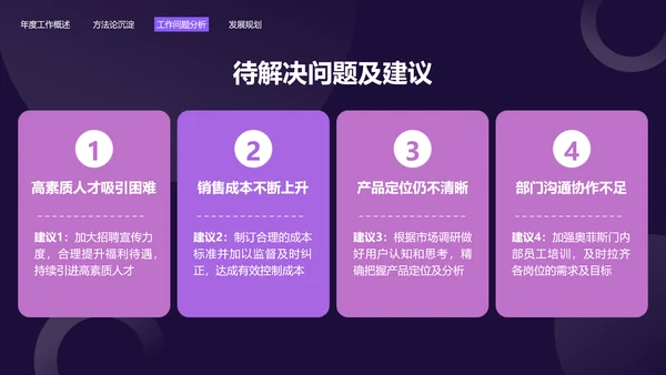 简约风紫色常规销售总结述职汇报PPT