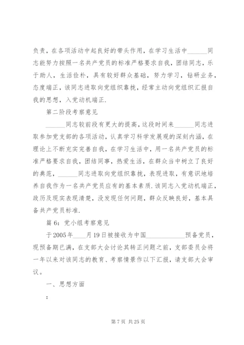 党小组考察意见优选25篇.docx