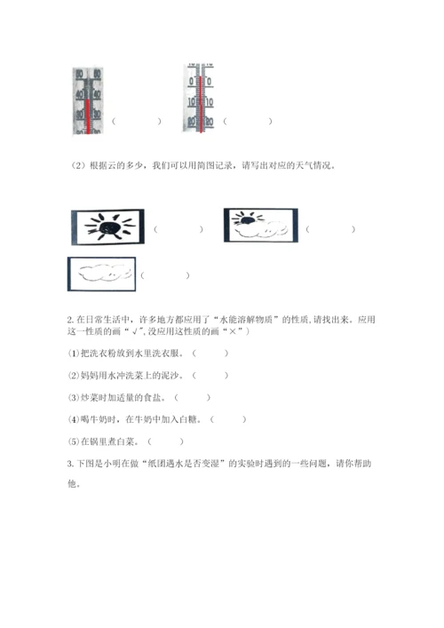 教科版三年级上册科学期末测试卷带答案（精练）.docx