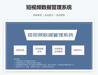 短视频数据管理系统