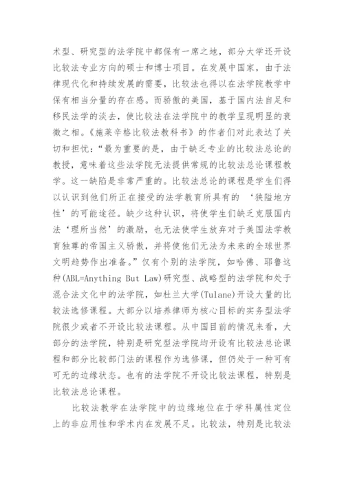 法学院中的比较法教学现状与反思论文.docx