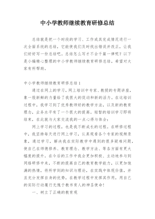 中小学教师继续教育研修总结.docx