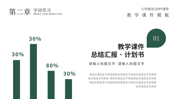 绿色黑板场景教学PPT模板