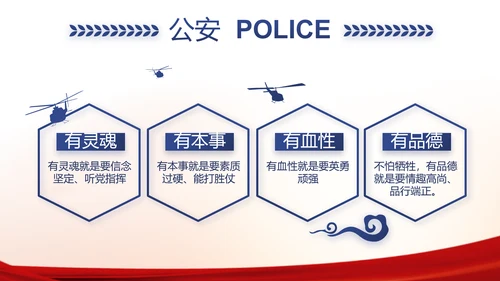 红色大气公安警察工作汇报PPT动态