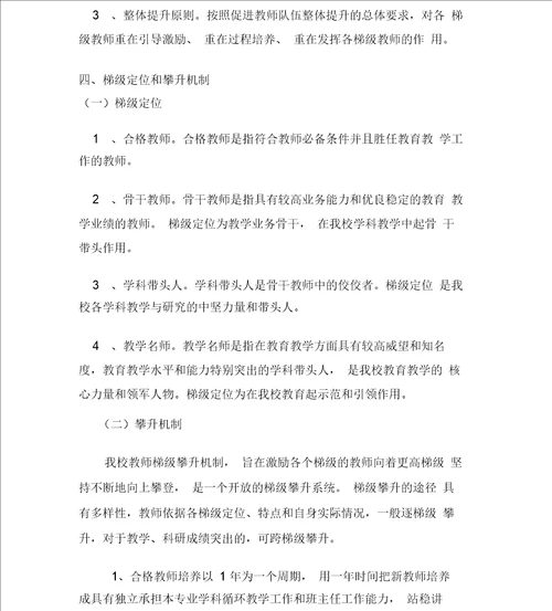 学校梯级式教师培养方案