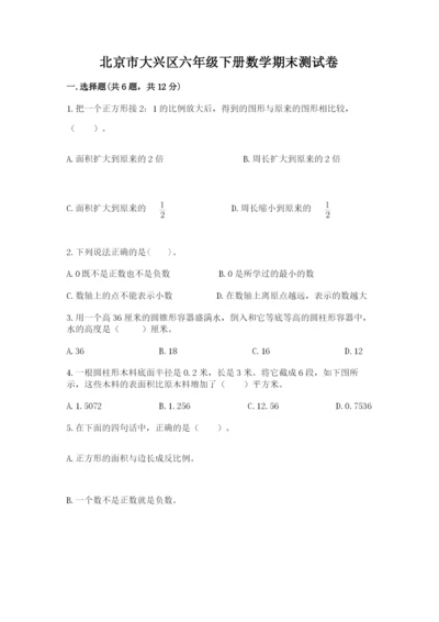 北京市大兴区六年级下册数学期末测试卷学生专用.docx