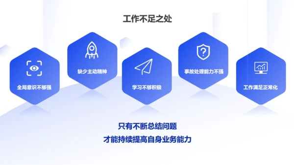 深蓝色商务风年度工作总结汇报通用PPT模板