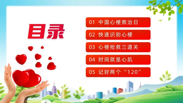 蓝色清新展板风医护培训中国1120心梗救治日动态PPT