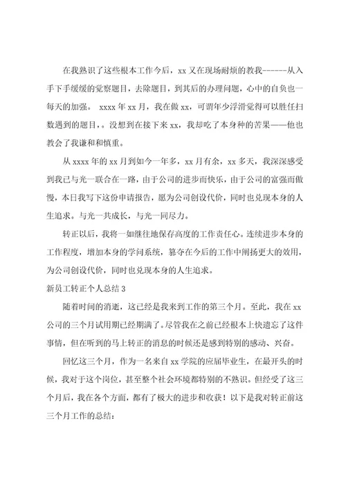 新员工转正个人总结