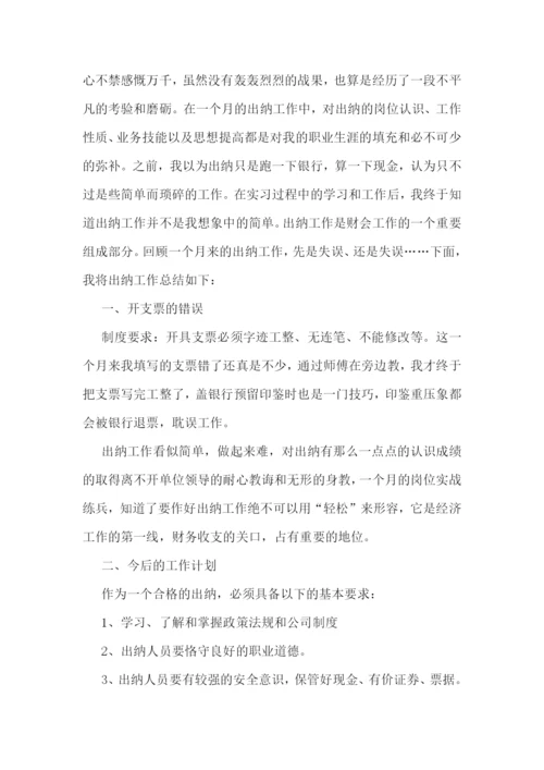 出纳年终总结报告10篇.docx